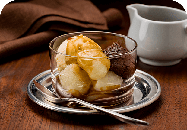 洋梨のアフォガード ベル・エレーヌ仕立て