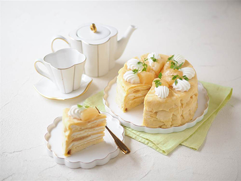 白桃のミルクレープ