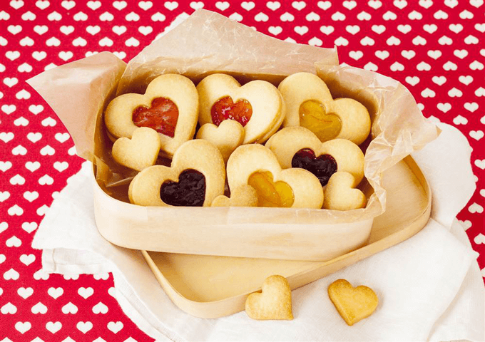 ハートのジャムサンドクッキー